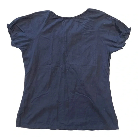 Koi By Kathy  Peterson Embroidered Navy Blue Scrub Top Size M - Picture 2 of 6